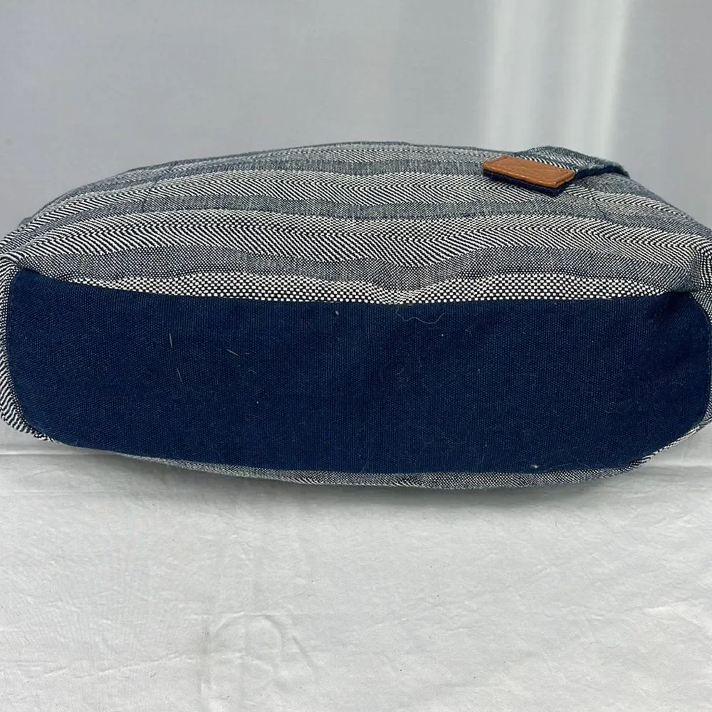 Thirty One Retro Metro Striped Hobo Messenger Crossbody Shoulder Bag Woven Purse